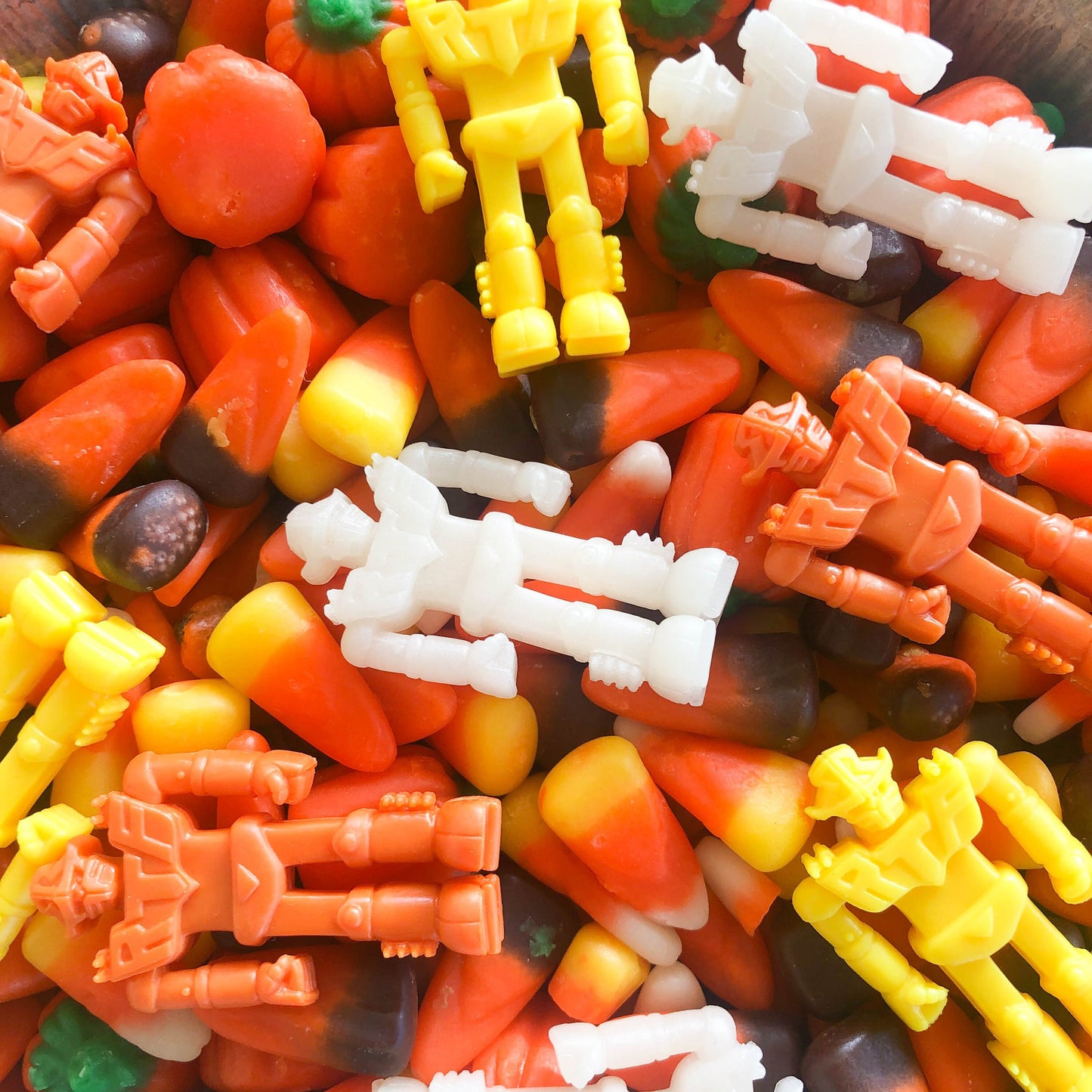 Robo Toy Fest Candy Corn Set Dark Orange, Yellow, & Glow In The Dark GID