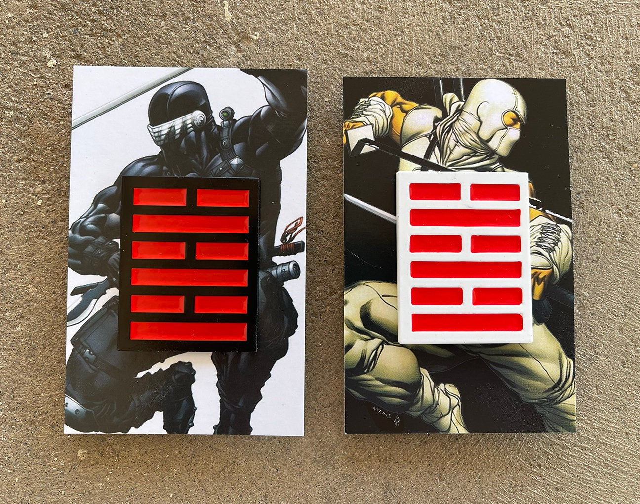Light and Dark Ninja Pin Set 1.5 inch x 2 inch Enamel Pins