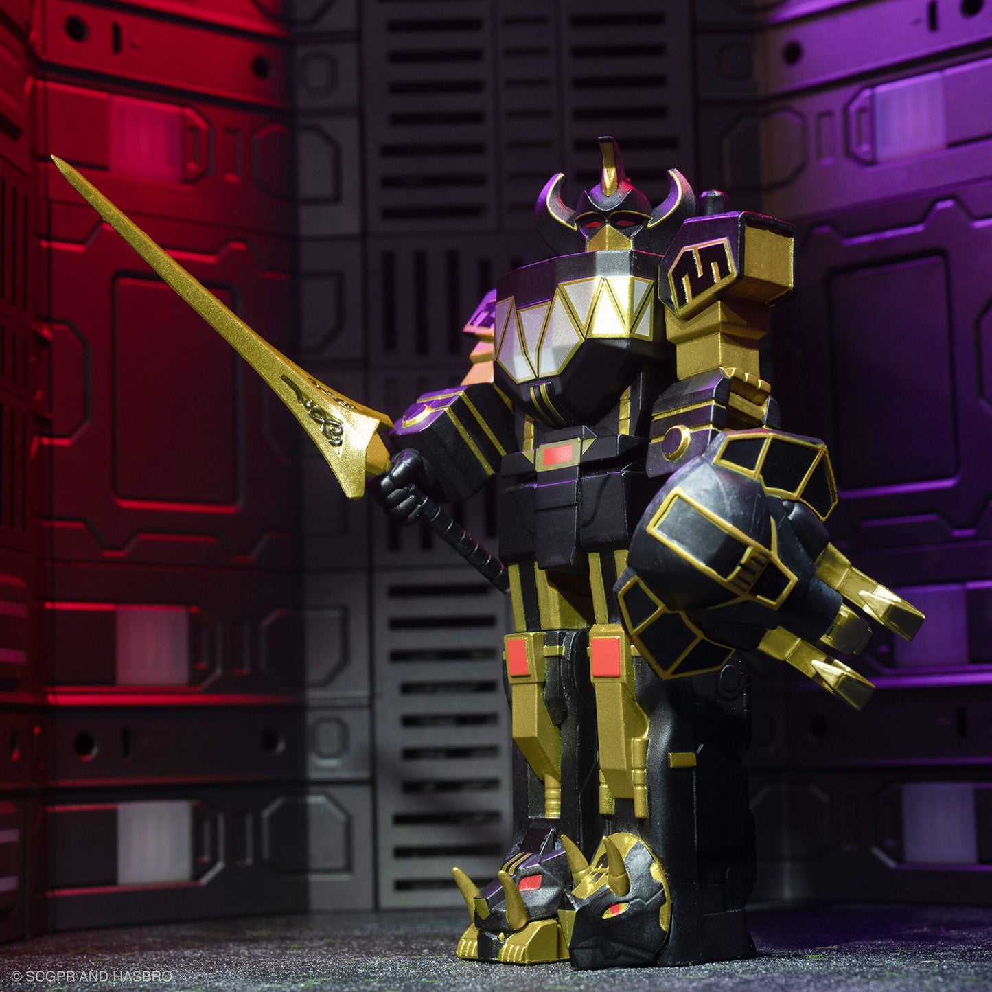 Power Morphicon Black and Gold Megazord & Dragonzord Set ReAction Figures by Super7