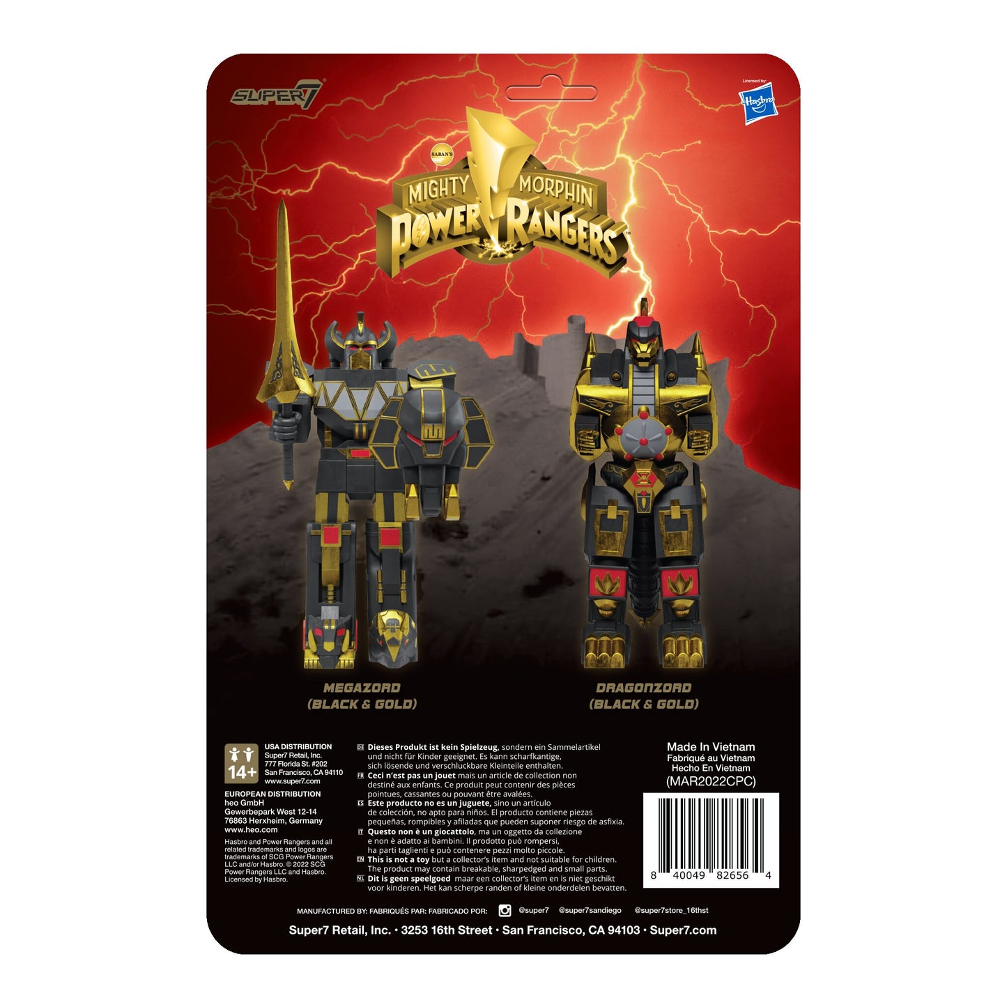 Power Morphicon Black and Gold Dragonzord ReAction Figure by Super7
