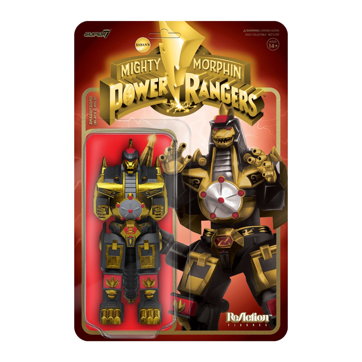 Power Morphicon Black and Gold Dragonzord ReAction Figure by Super7