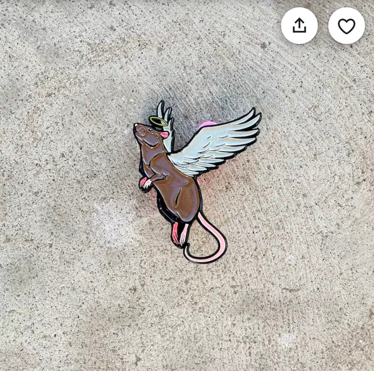 Agouti Brown Angel Rat Two inch Enamel Pin