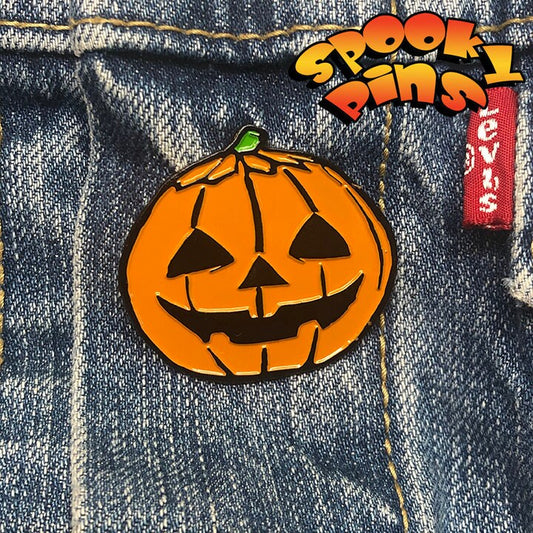 Spooky Pins Halloween Jack O Lantern Enamel 1.5 inch Pin