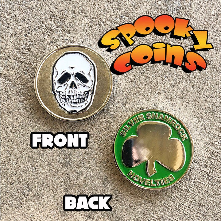 Spooky Coins Halloween Skull 1.5 inch Coin