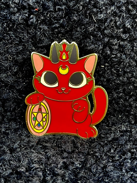 Sailor Devil Cat 2 Inch Enamel Pin