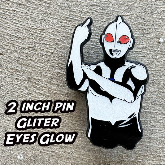Glitter and Glow Evil Ultra Jerk Enamel Pin
